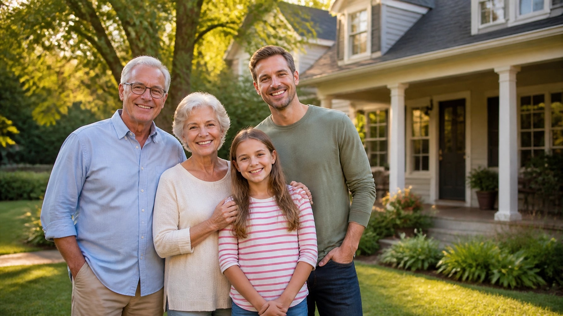 A family spending time together outdoors